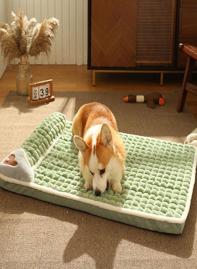 Divik Rabbit Velvet Washable Dog Bed Mat Non-Slip Bottom Pet Bed with Soft Cushion for Dogs, Cats, Puppy, Crate Small Animals Sleeping Bed Winter Warm Dog Mat with Pillow (1Pcs)